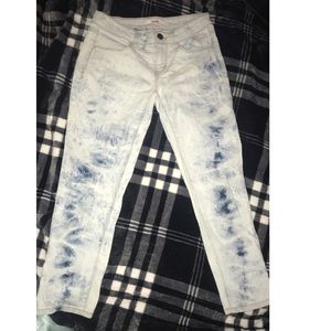 Bingo Acid Washed Cropped Skinny Jeans